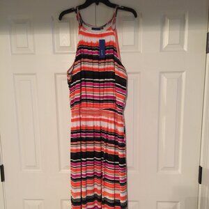 Apt. 9 Orange/Black/White Maxi Dress Size XL